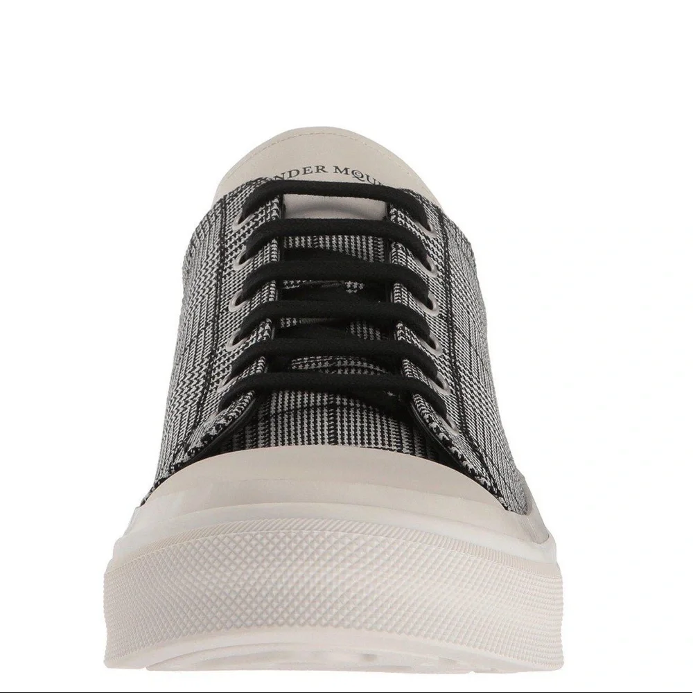 Alexander McQueen Plaid Leather Low Sneakers Sz 12